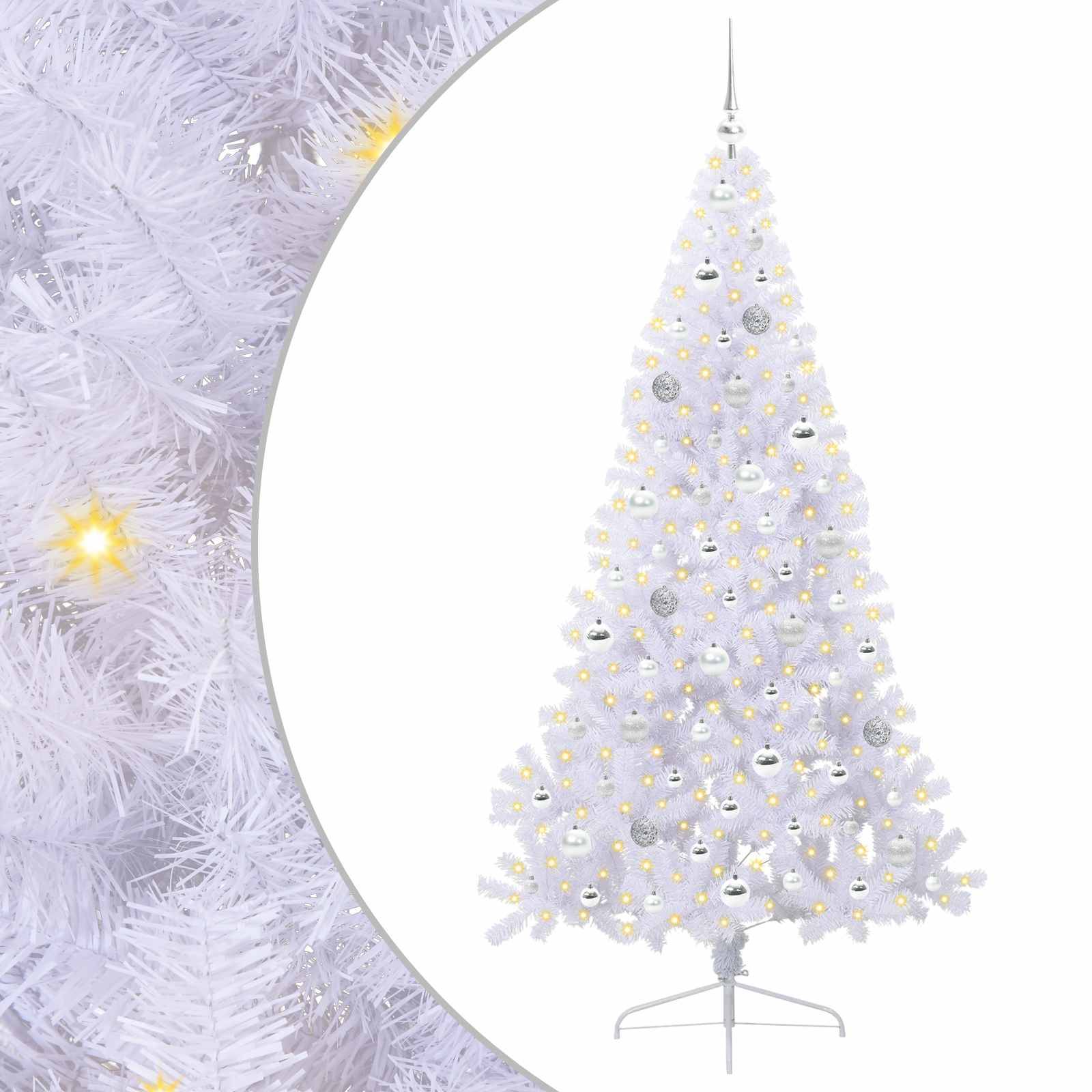 Vidaxl - Sapin de Noël artificiel avec 300 LED Blanc 180 cm PVC et Acier vidaXL 3426817 - Image 2