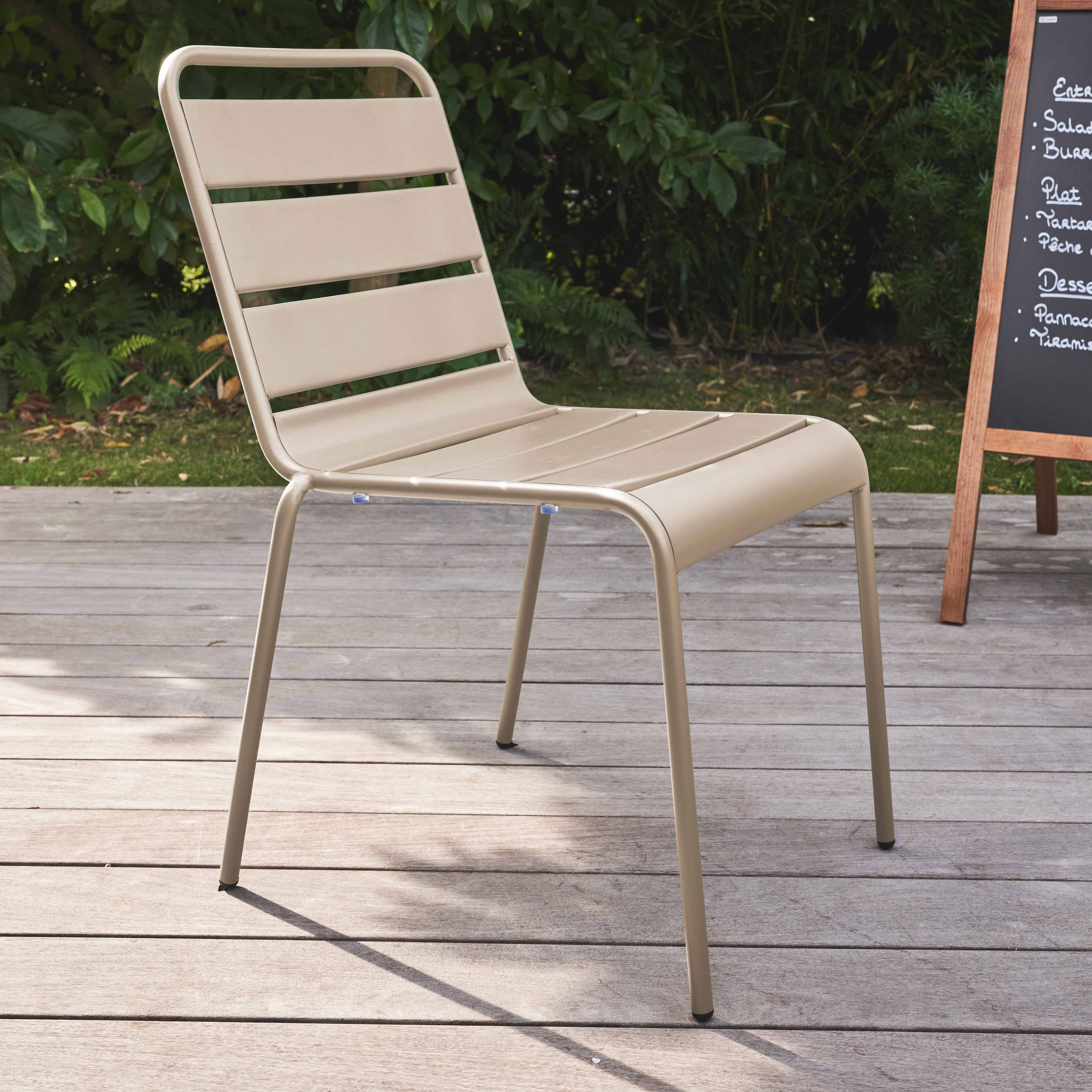 Oviala - Chaise de jardin en métal taupe Palavas - Oviala - Image 2