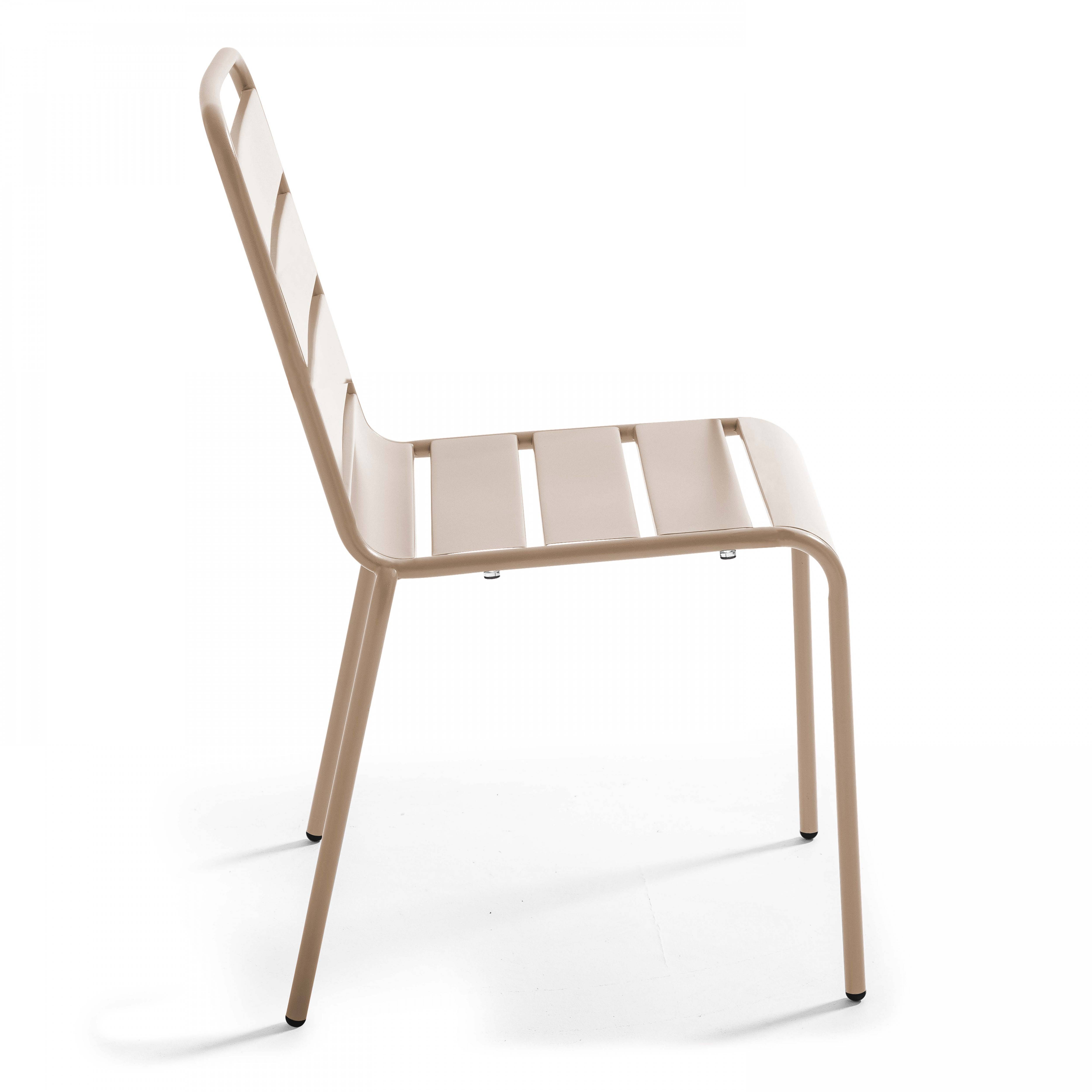 Oviala - Chaise de jardin en métal taupe Palavas - Oviala - Image 4
