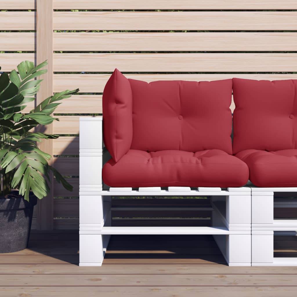 Lot de 3 Coussins Salon de Jardin Palette en Tissu Imperméable Rouge Bordeaux 61.5x60cm – ComfortXL Outdoor Living - Image 1