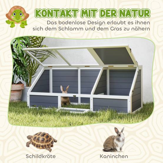 Enclos pour tortues bois gris clair 120 x 55 x 50 cm - PANGIVO - Image 7