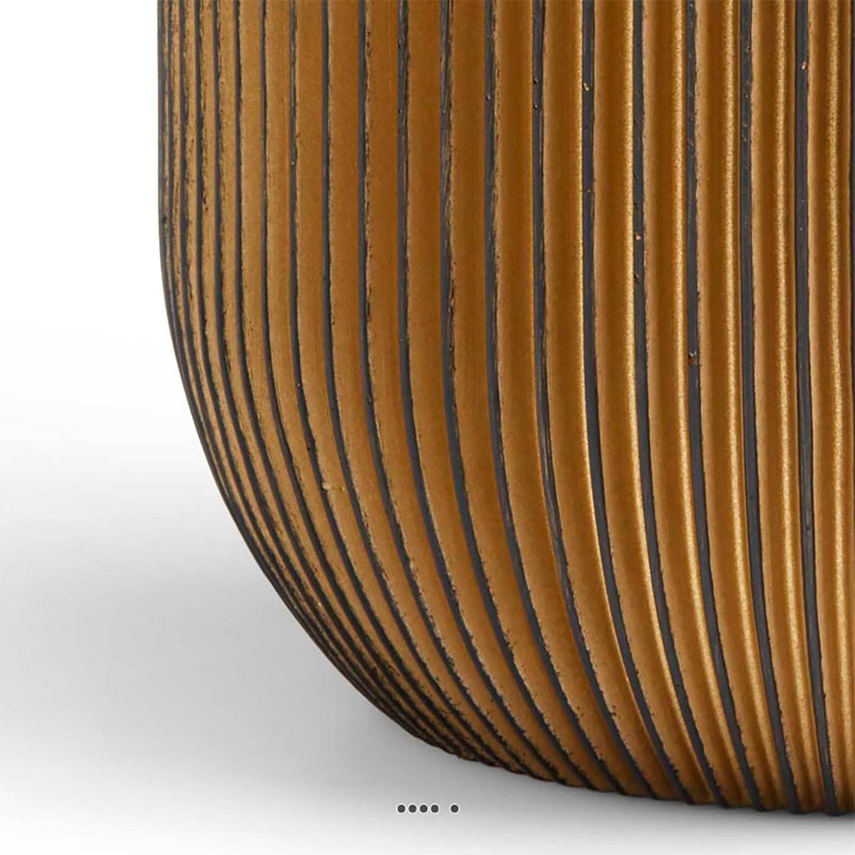 Artificielles - Superbe pot Groove eggpot doré fibres synthétiques H 13 x D 14 cm - dimhaut: H 13 cm - couleur: Doré - Imagen 2