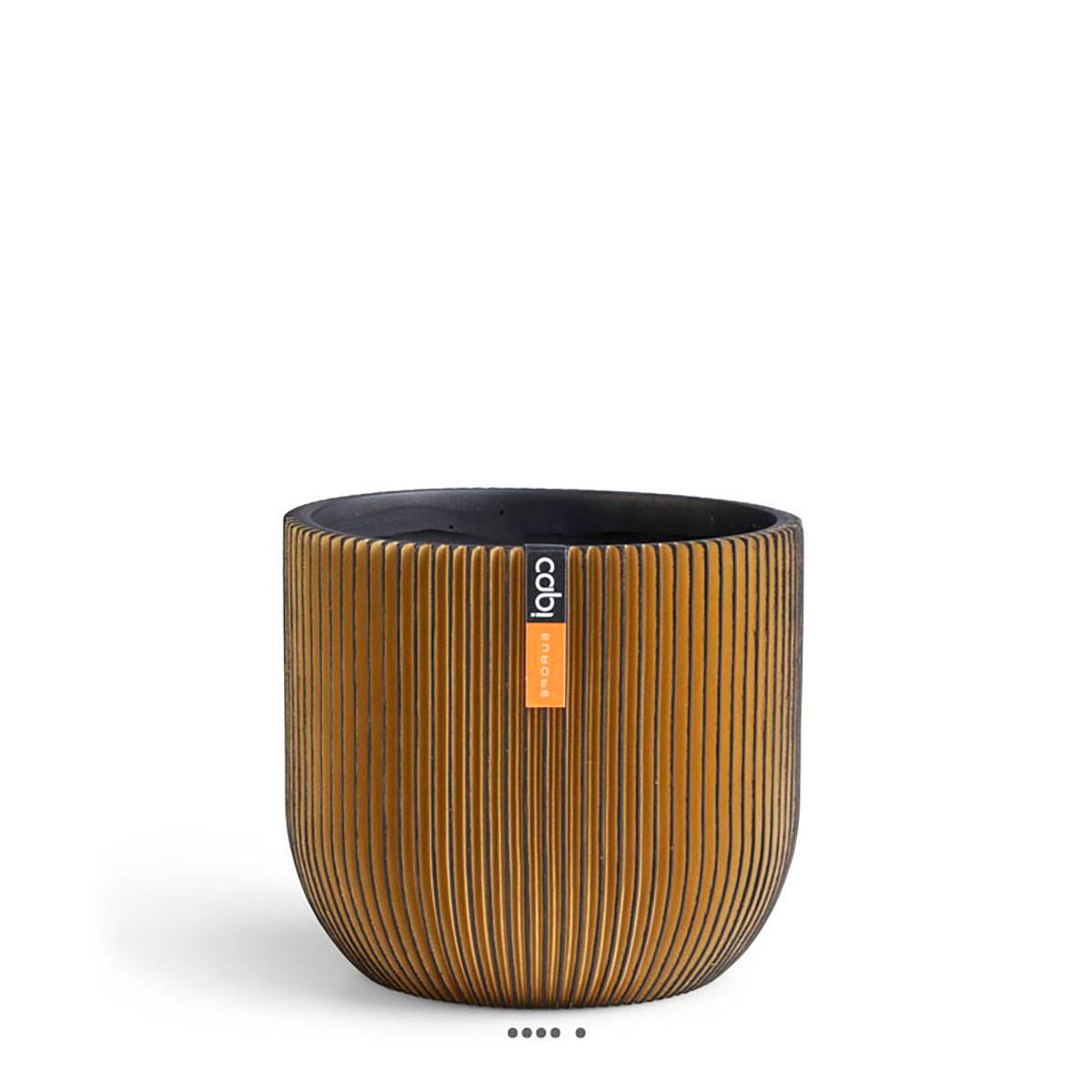 Artificielles - Superbe pot Groove eggpot doré fibres synthétiques H 13 x D 14 cm - dimhaut: H 13 cm - couleur: Doré - Imagen 1