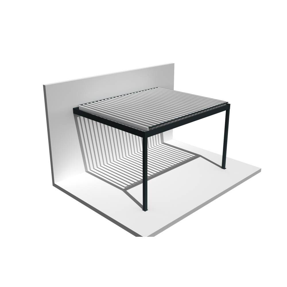Pergola Bioclimatique AVANOA perpendiculaire 4,576x3,50 M Vérin à Télécommande (Gris anthracite / Blanc) - Alia Productions - Imagen 3