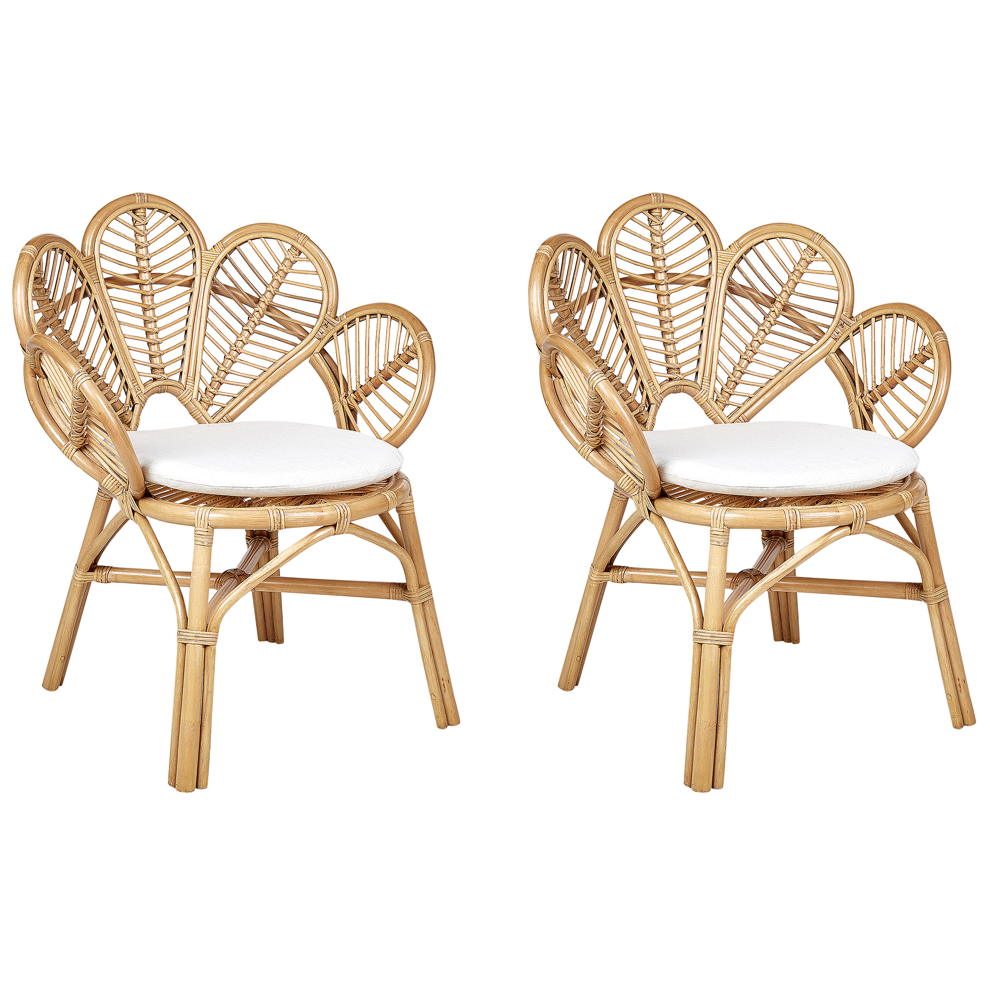 Beliani - Ensemble Bistro en Rotin Naturel 74 x 61 x 88 cm 2 Chaises et Table Basse pour Extérieur et Intérieur Boho Rustique - Imagen 5