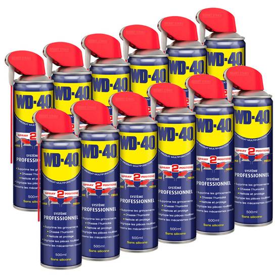 WD-40 Pack de 12 Produits Multifonction Spray Double Position 500ml - Image 1