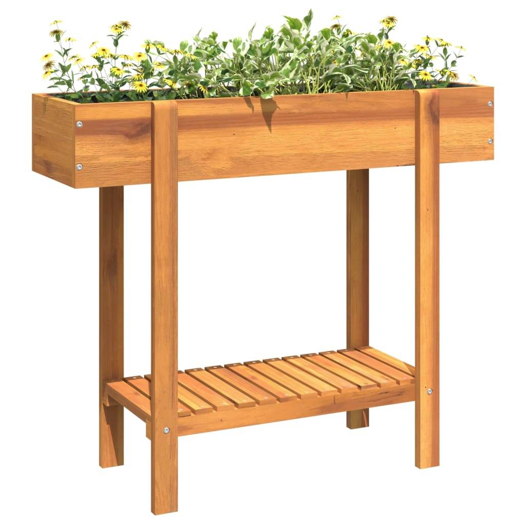 ComfortXL - Potager surélevé bois acacia massif balcon avec étagère hauteur ergonomique 90cm - ComfortXL Outdoor Living - Image 4