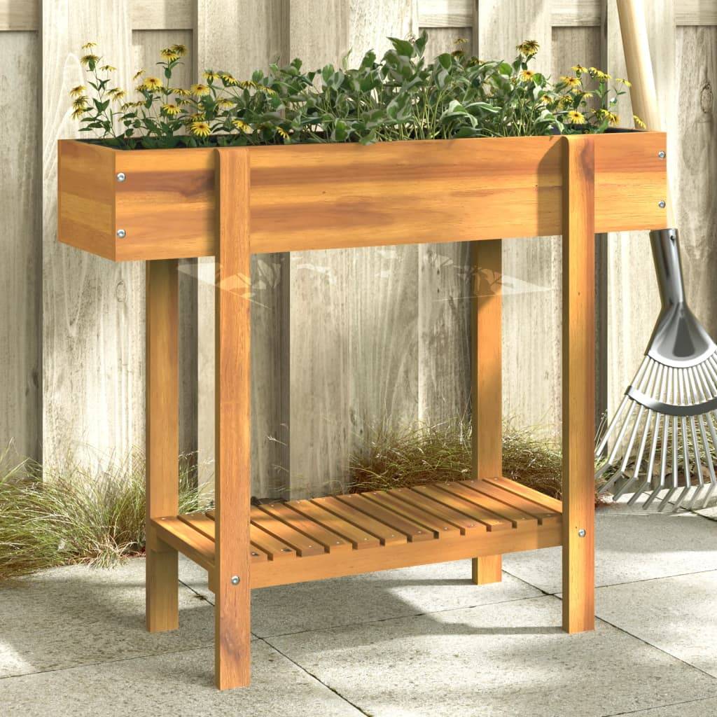 ComfortXL - Potager surélevé bois acacia massif balcon avec étagère hauteur ergonomique 90cm - ComfortXL Outdoor Living - Image 1
