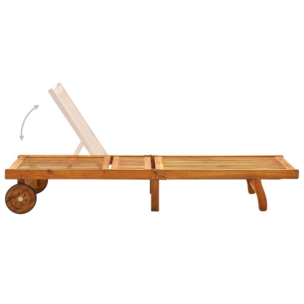 Vidaxl - Chaise longue bois d'acacia solide vidaXL 311871 - Imagen 8