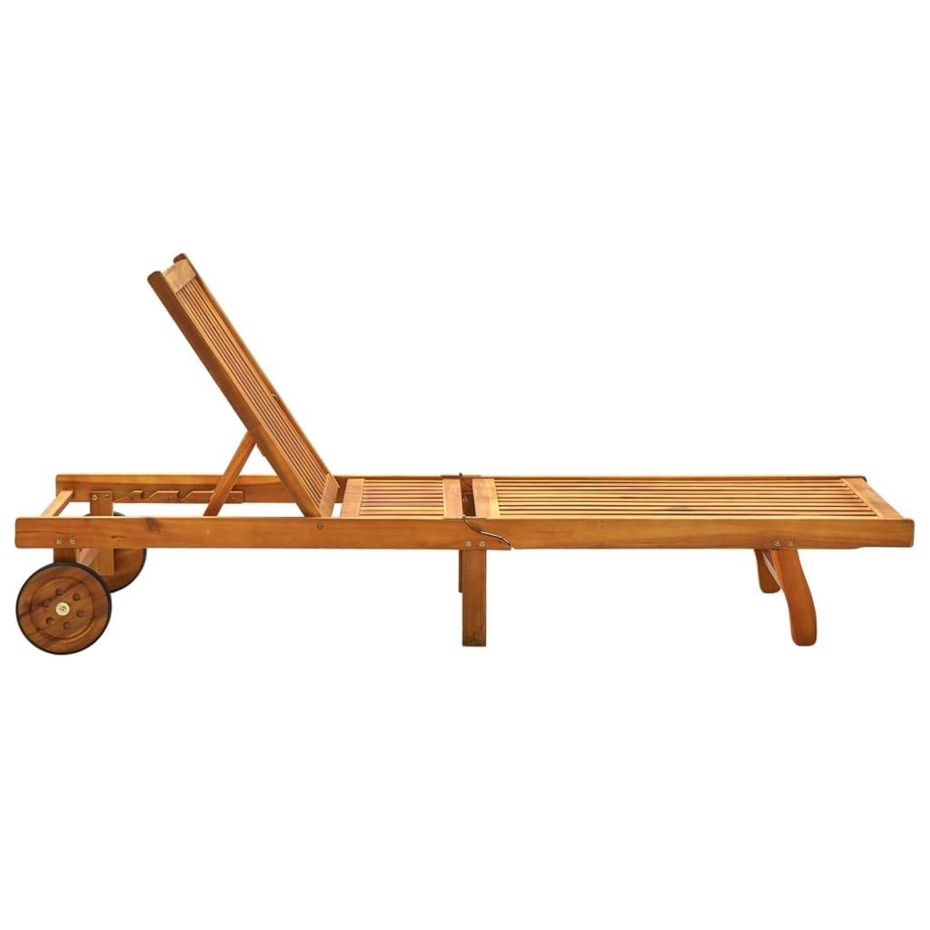 Vidaxl - Chaise longue bois d'acacia solide vidaXL 311871 - Imagen 5