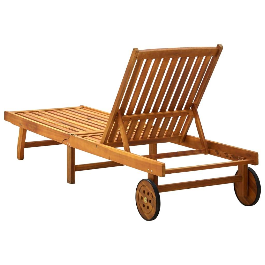 Vidaxl - Chaise longue bois d'acacia solide vidaXL 311871 - Imagen 4