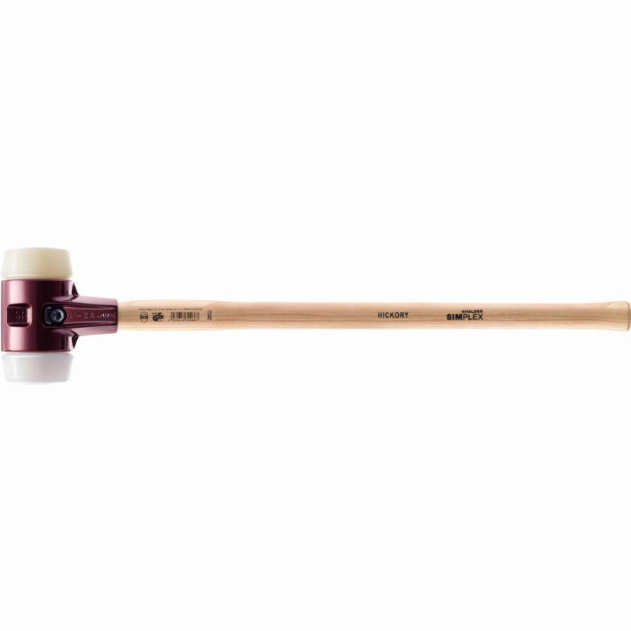 Marteau de frappeur HALDER SIMPLEX Superplastique / nylon avec boîtier en fonte malléable, manche en bois hickory de haute qualité - D=80 mm - 3078.08