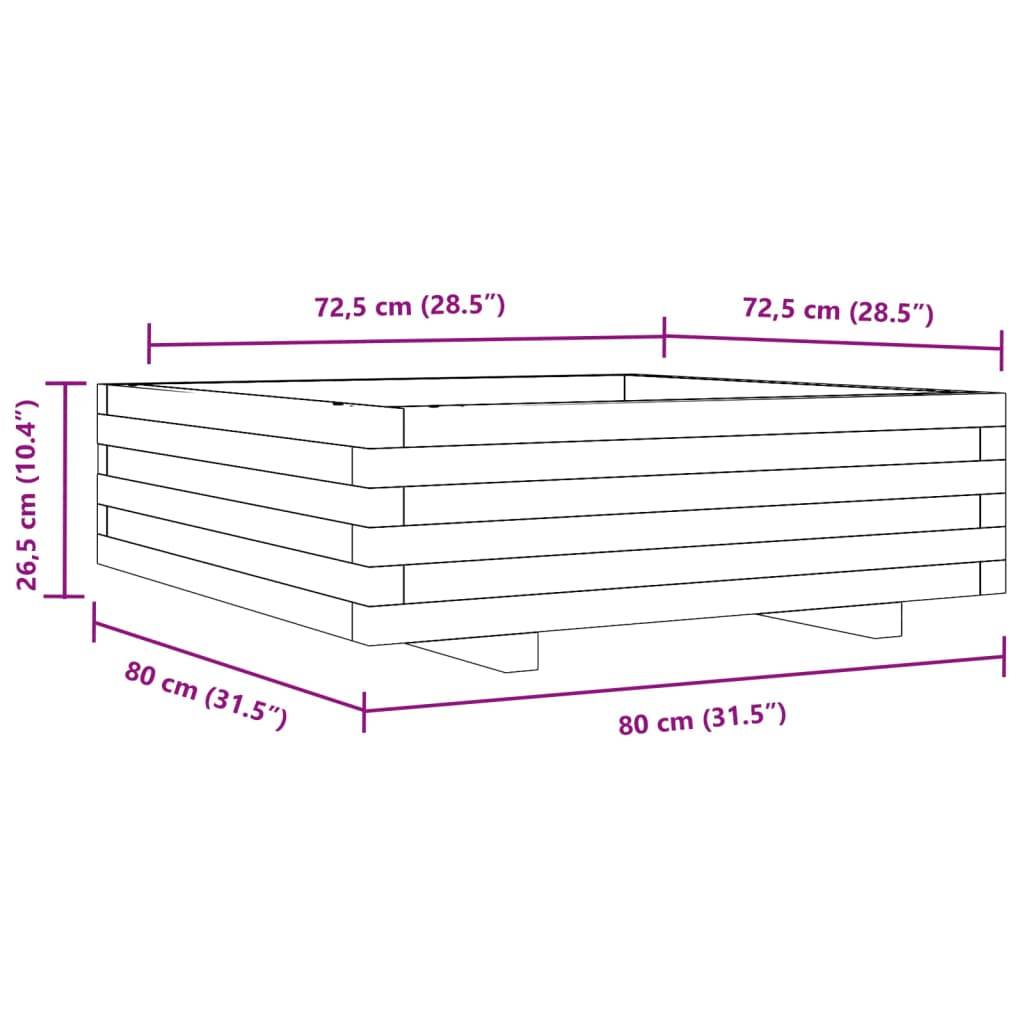 Maison Chic - Jardinière, Bac à fleurs, Pot de fleurs 80x80x26,5 cm bois de pin imprégné - Imagen 10