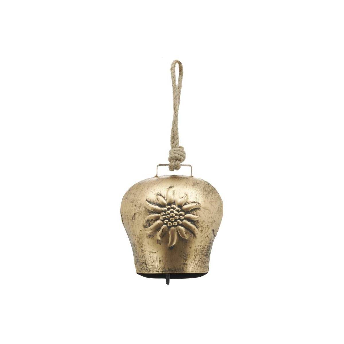 Aubry Gaspard - Cloche en métal doré antique Edelweiss Petit modèle - Imagen 1