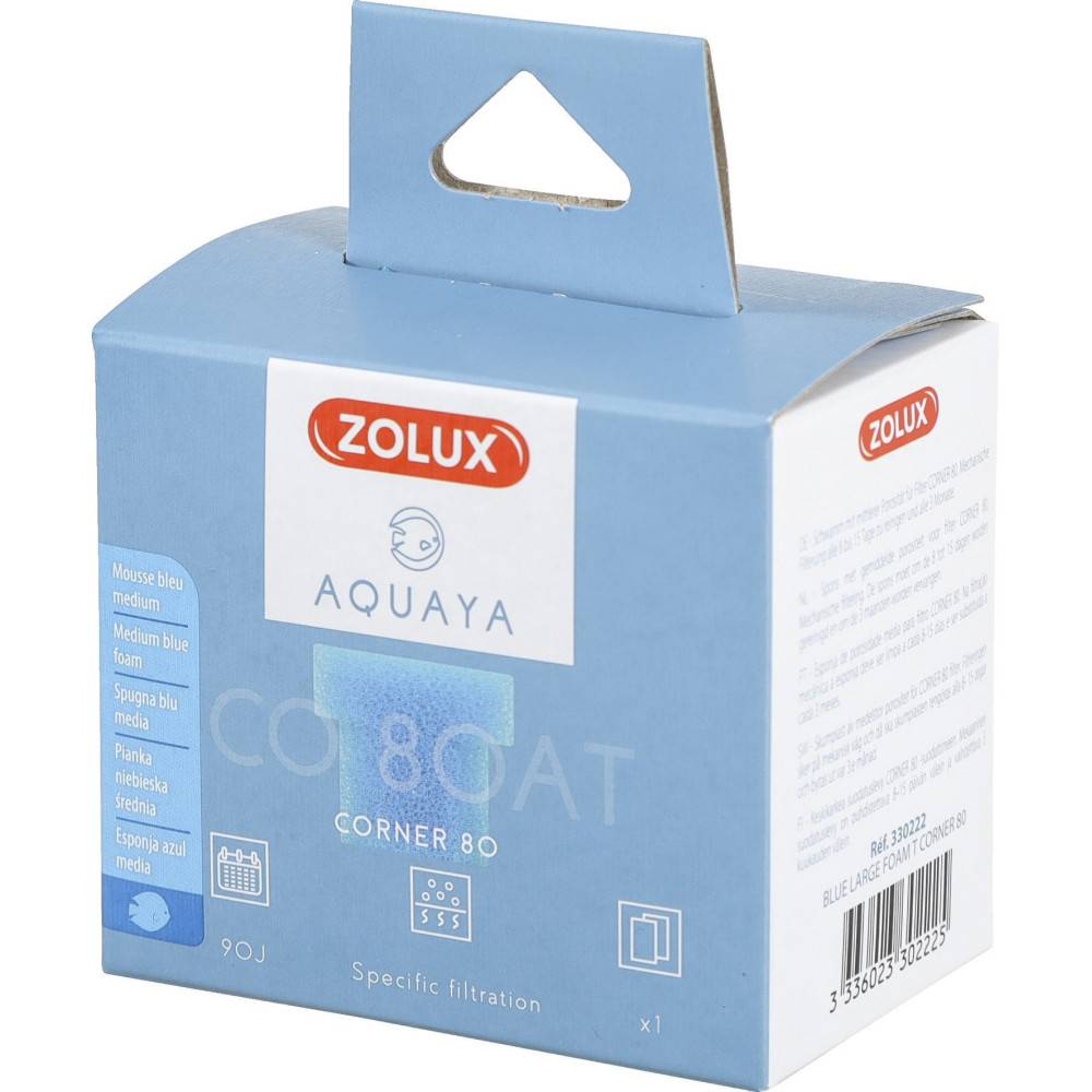 Zolux - Filtre pour pompe corner 80, filtre CO 80 AT mousse bleue medium x1. pour aquarium. - Image 2