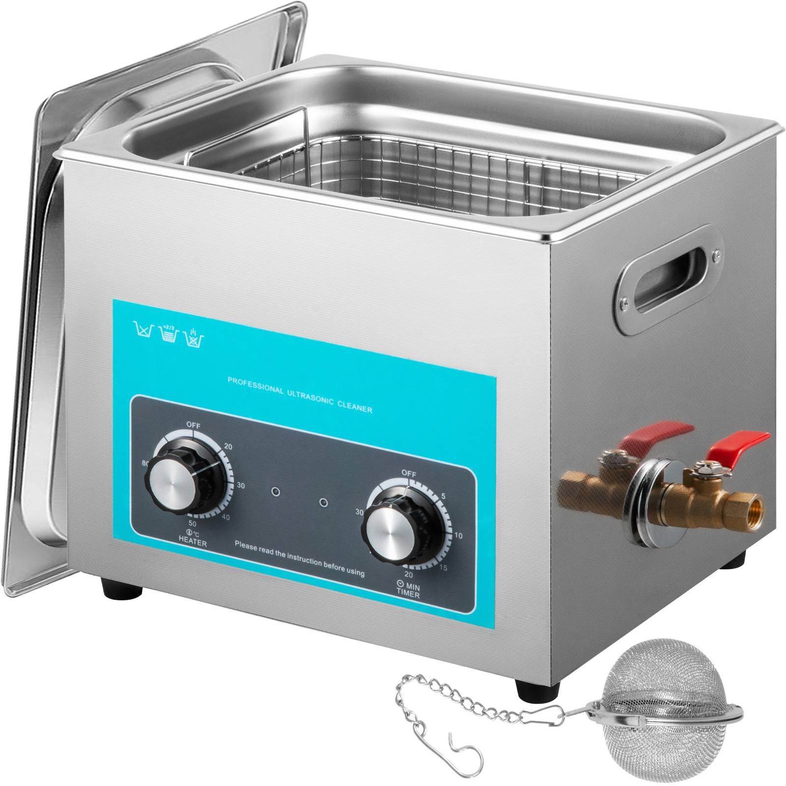 Vevor - VEVOR Nettoyeur ultrasons VEVO 10L avec minuterie/chauffage, 220V, inox 40 kHz. - Image 1