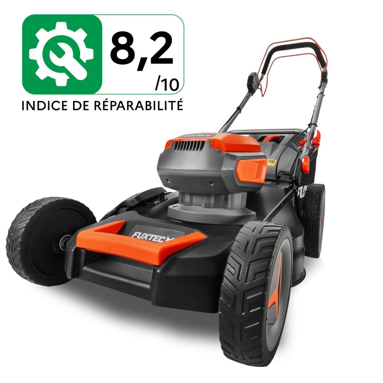 FUXTEC - Tondeuse à batterie autotractée  FX-E2RM51 40 V 51 cm avec mulching et éjection latérale  – Fuxtec
