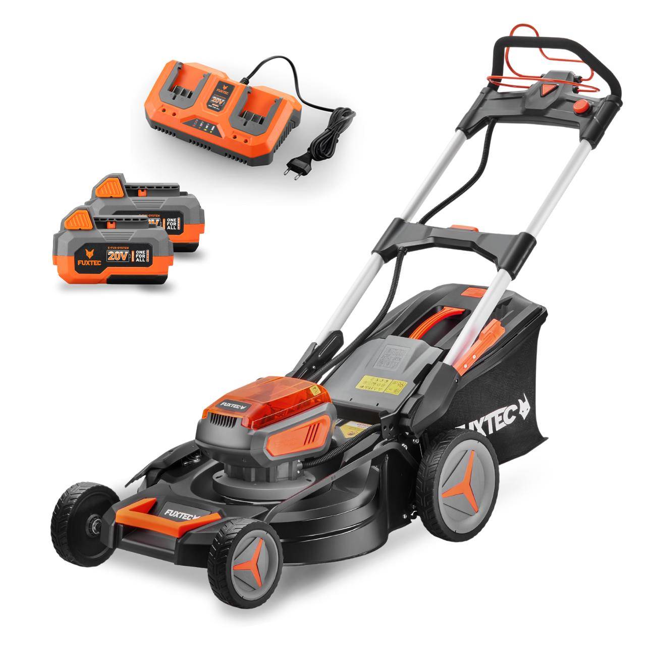 FUXTEC - Tondeuse à batterie autotractée  FX-E2RM51 40 V 51 cm avec mulching et éjection latérale  – Fuxtec