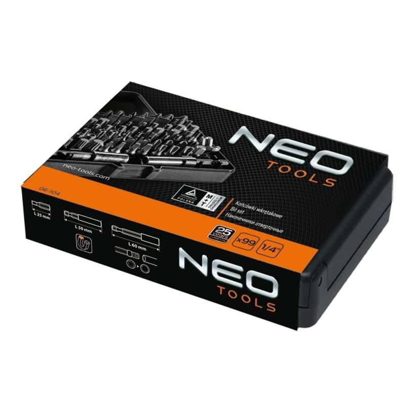 Neo Tools - Coffret Embouts de Vissage + 2 Porte-Embouts Magnétiques 1/4 NEO TOOLS 06-104 - 99 Pièces Neo tools - Imagen 2