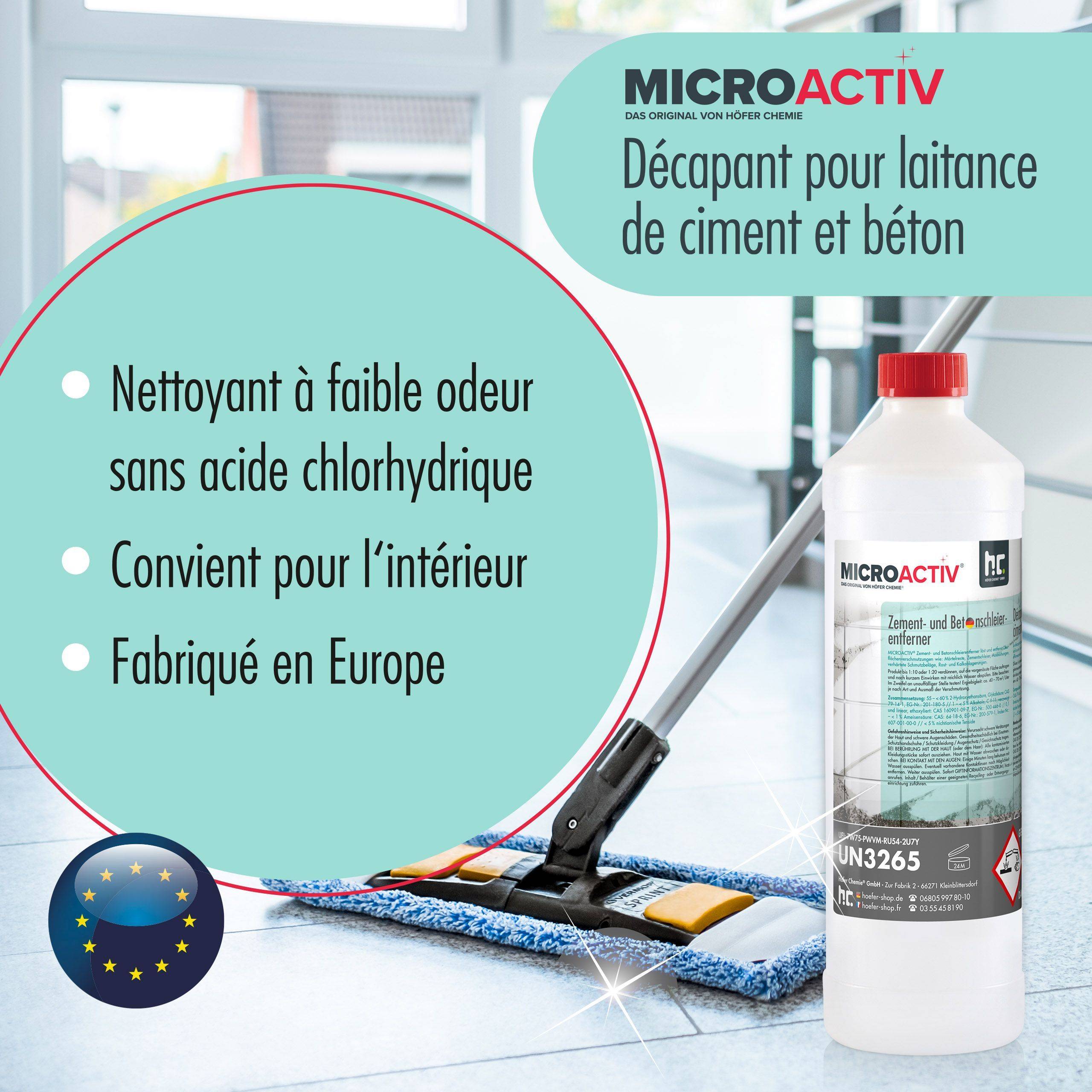 1 L de Microactiv® nettoyant pour voile de ciment et béton en bouteille x 6 - Image 3