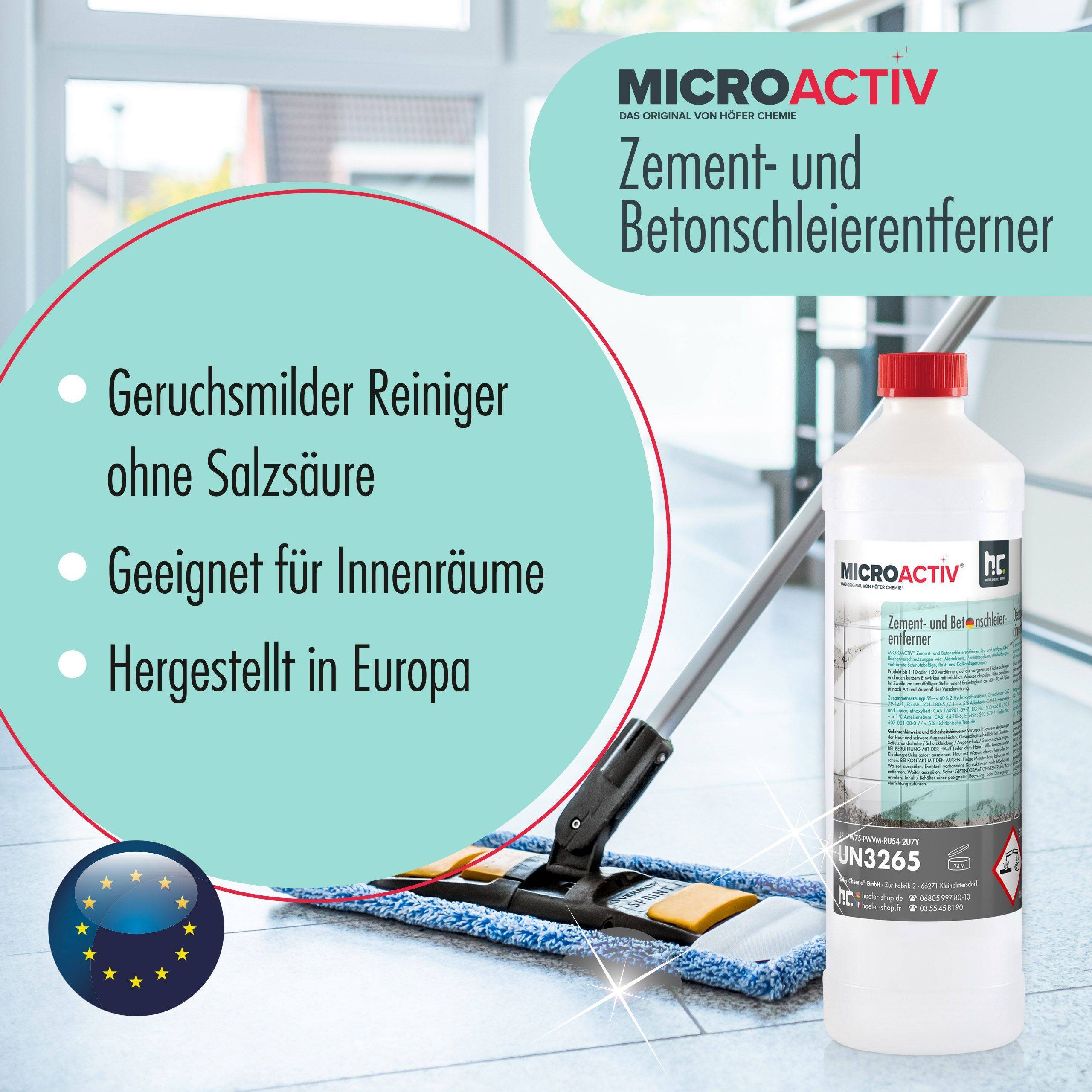 1 L de Microactiv® nettoyant pour voile de ciment et béton en bouteille x 6 - Image 2