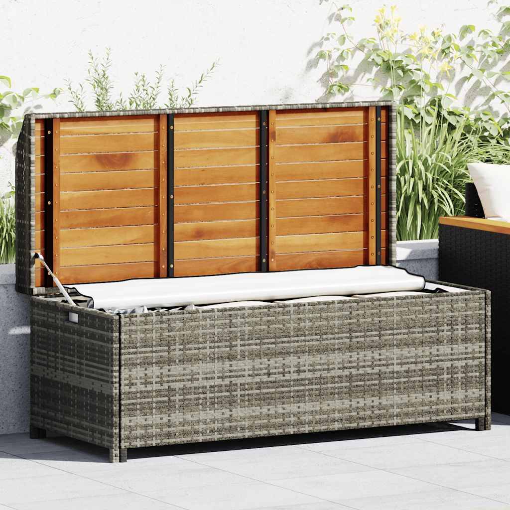 Vidaxl - Banc de rangement de jardin 120 cm Résine tressée Gris vidaXL 46481 - Imagen 1