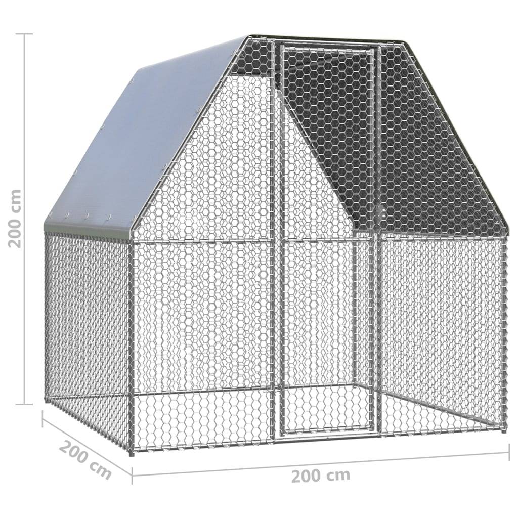 Helloshop26 - Poulailler d'extérieur 2 x 2 x 2 m acier galvanisé toit résistant à l'eau - Imagen 5