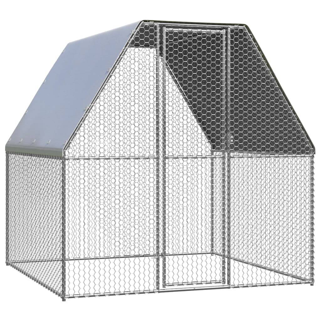 Helloshop26 - Poulailler d'extérieur 2 x 2 x 2 m acier galvanisé toit résistant à l'eau - Imagen 1