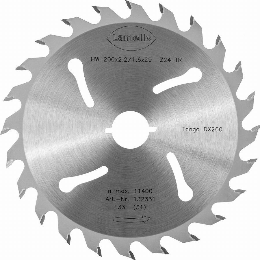 Lame de scie circulaire Ø200 x 2.4 x 22 mm LAMELLO - Métal dur Z24 - Prof.68 mm - Pour fenêtre bois - 132323