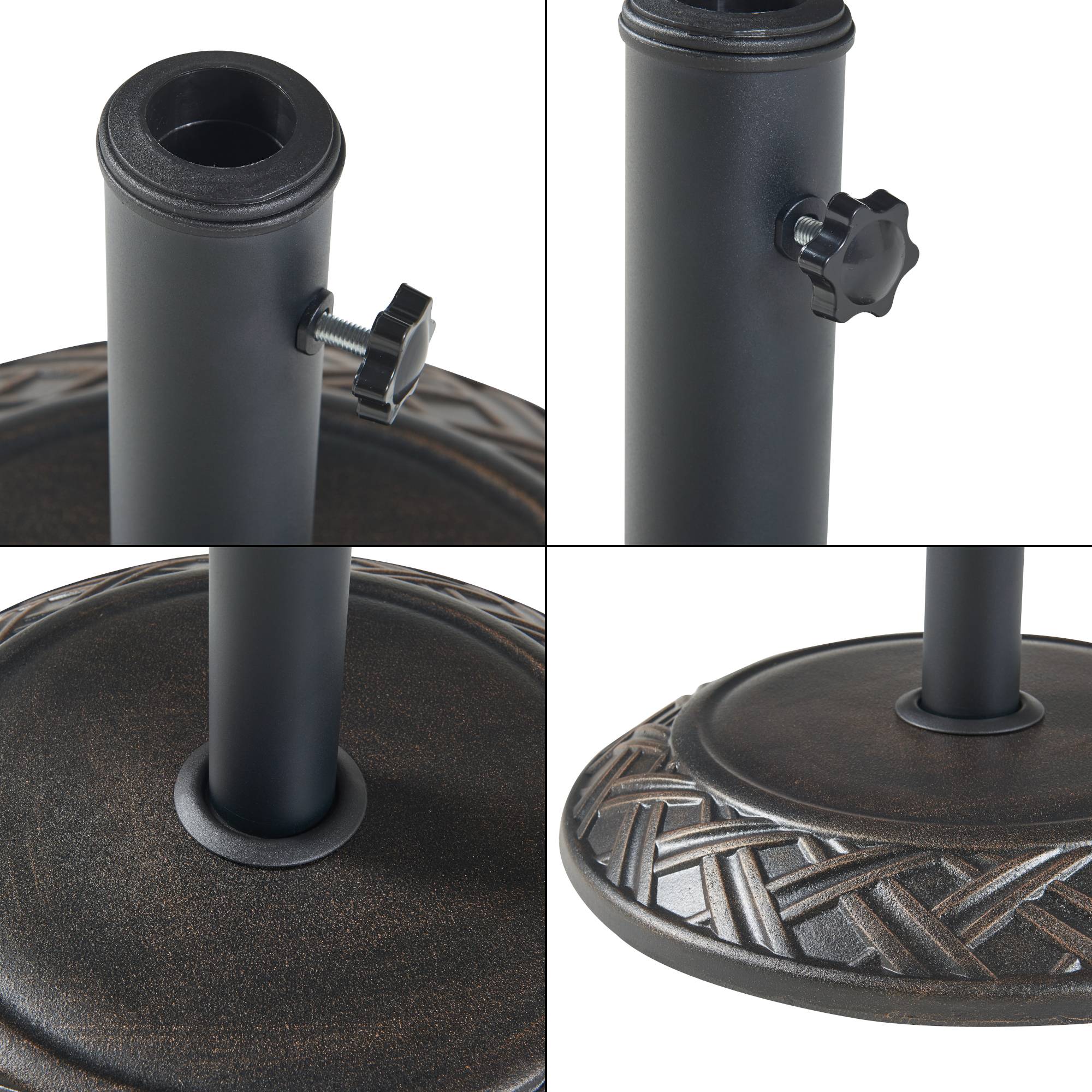 Casa.Pro - Pied de parasol Bisegna avec adaptateurs 34 39 49 55 mm bronze casa.pro - Imagen 5