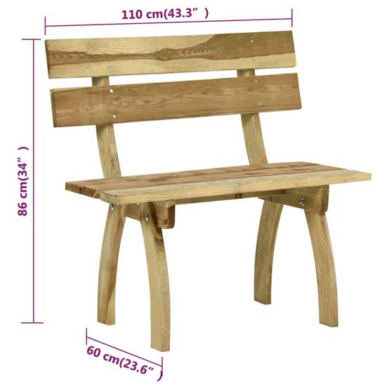 Banc de jardin Brun 60 X 110 cm - Prolenta Premium - Image 7