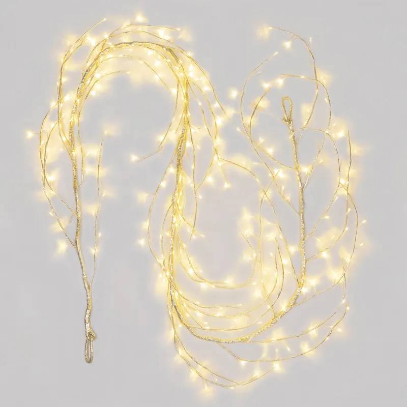 Lotti - Branche lumineuse 5M 480 LED blanc chaud fixe champagne prolongeable IP44 RAC-PF Lotti