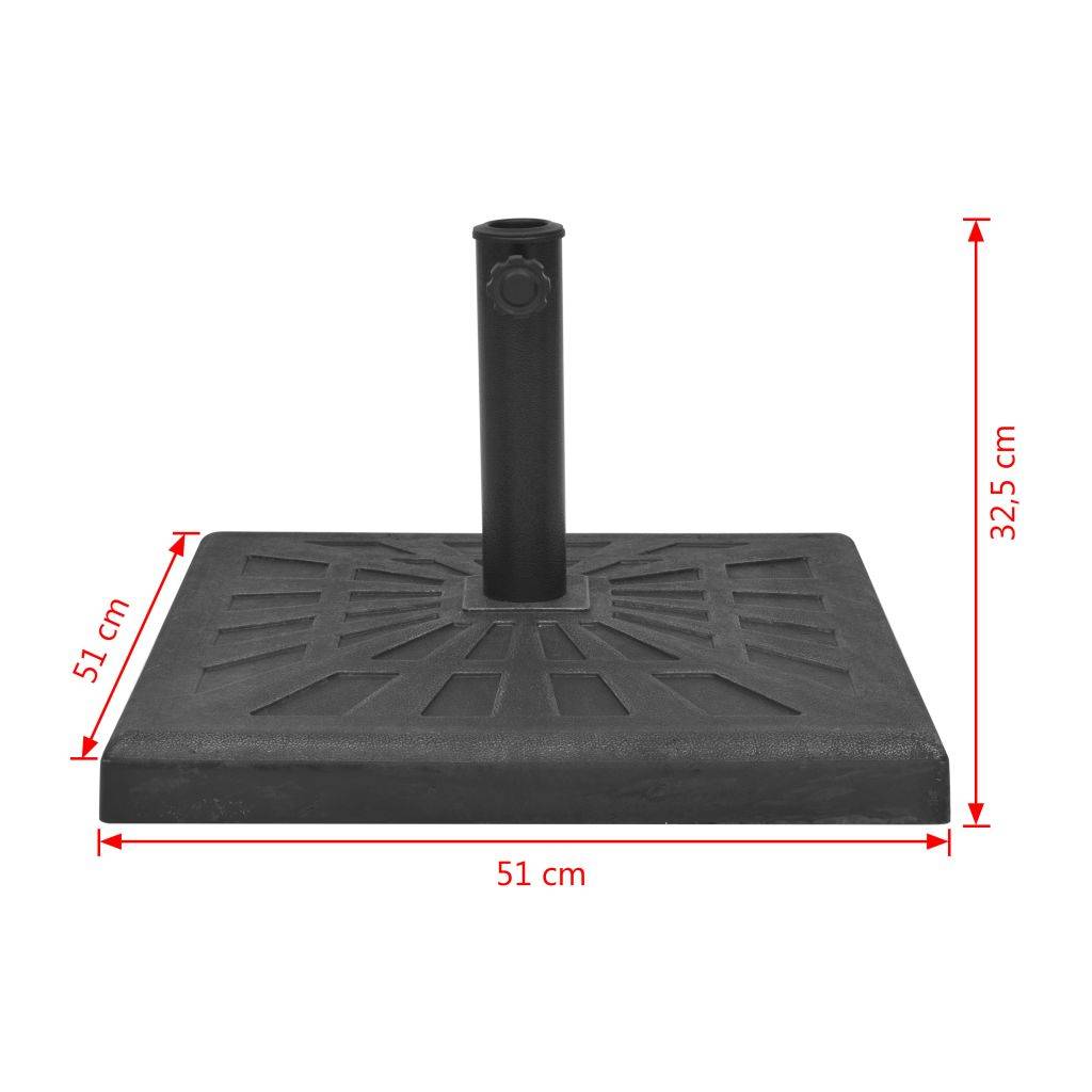 Helloshop26 - Pied socle Base carrée de parasol résine noir 19 kg - Imagen 5