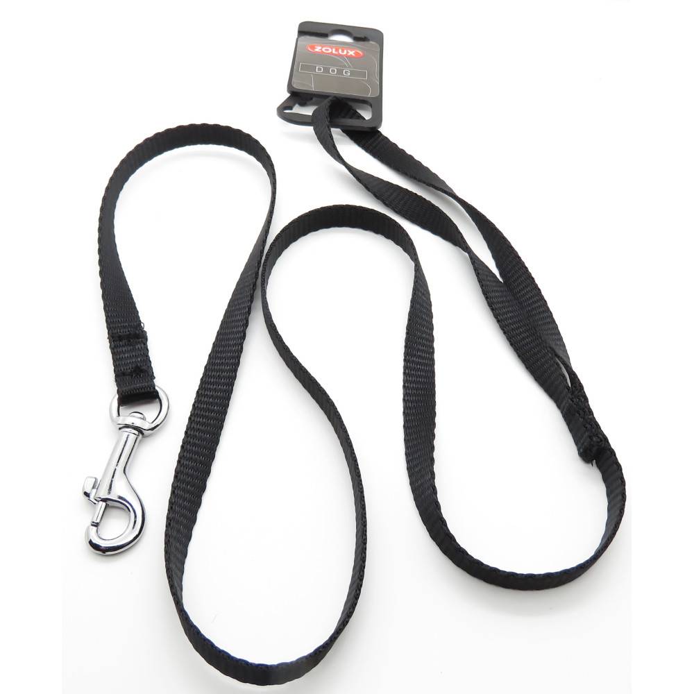 Laisse nylon, 1 m x 10 mm, noir, pour chien. - Image 1