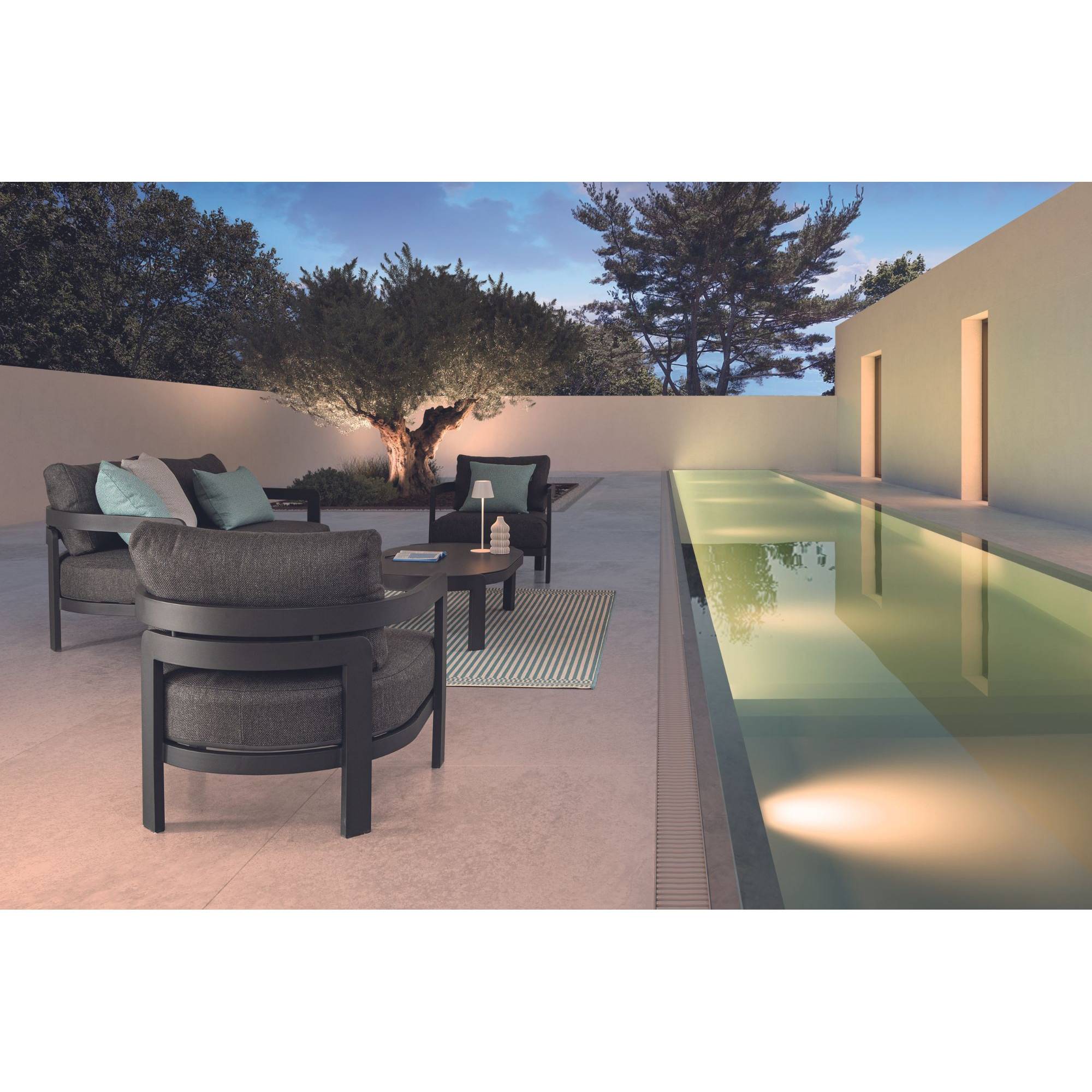 Autre - Salon de jardin en aluminium et coussins en toile (set de 4) - ARCACHON - Imagen 2