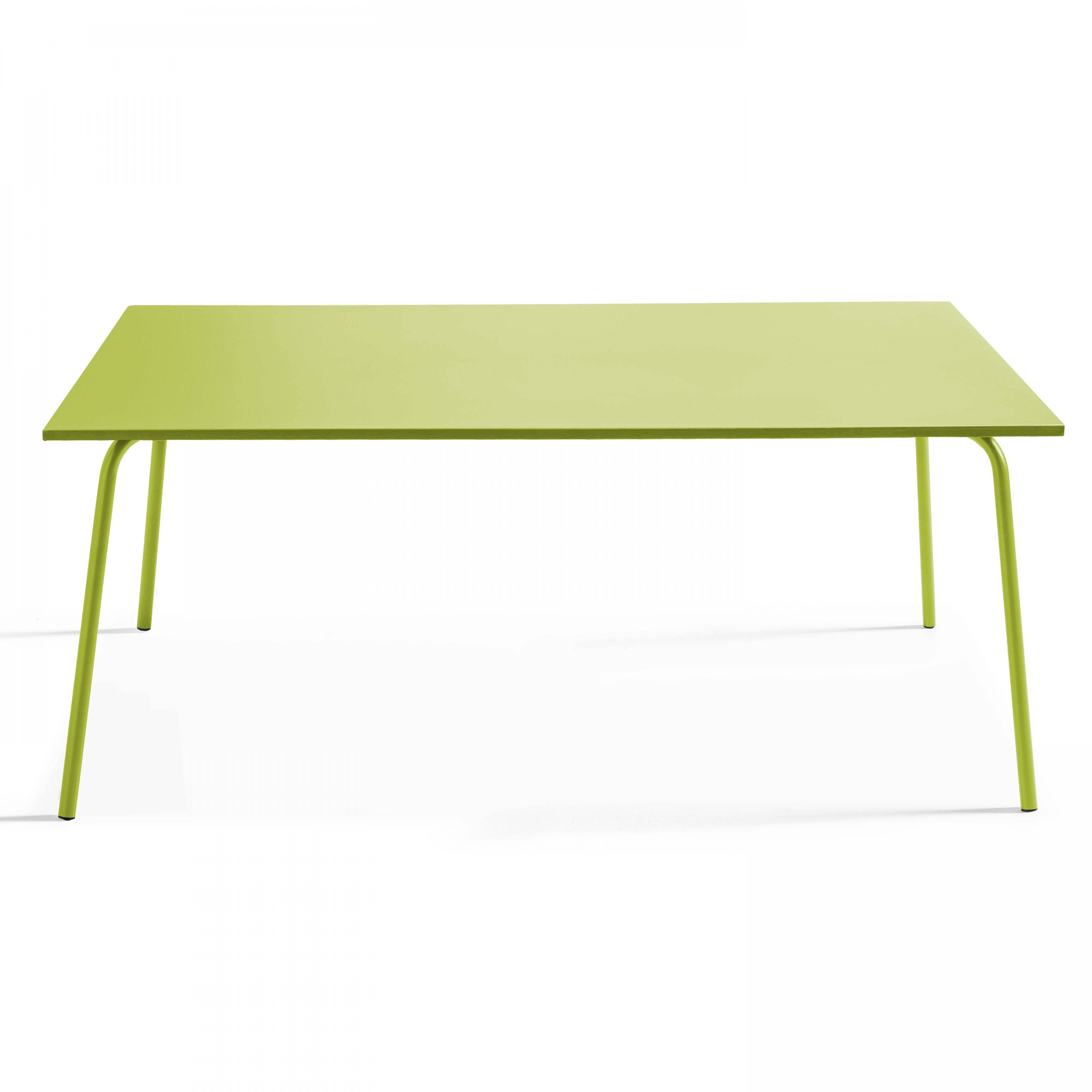 Oviala - Table de jardin rectangulaire en métal vert - Oviala - Imagen 2