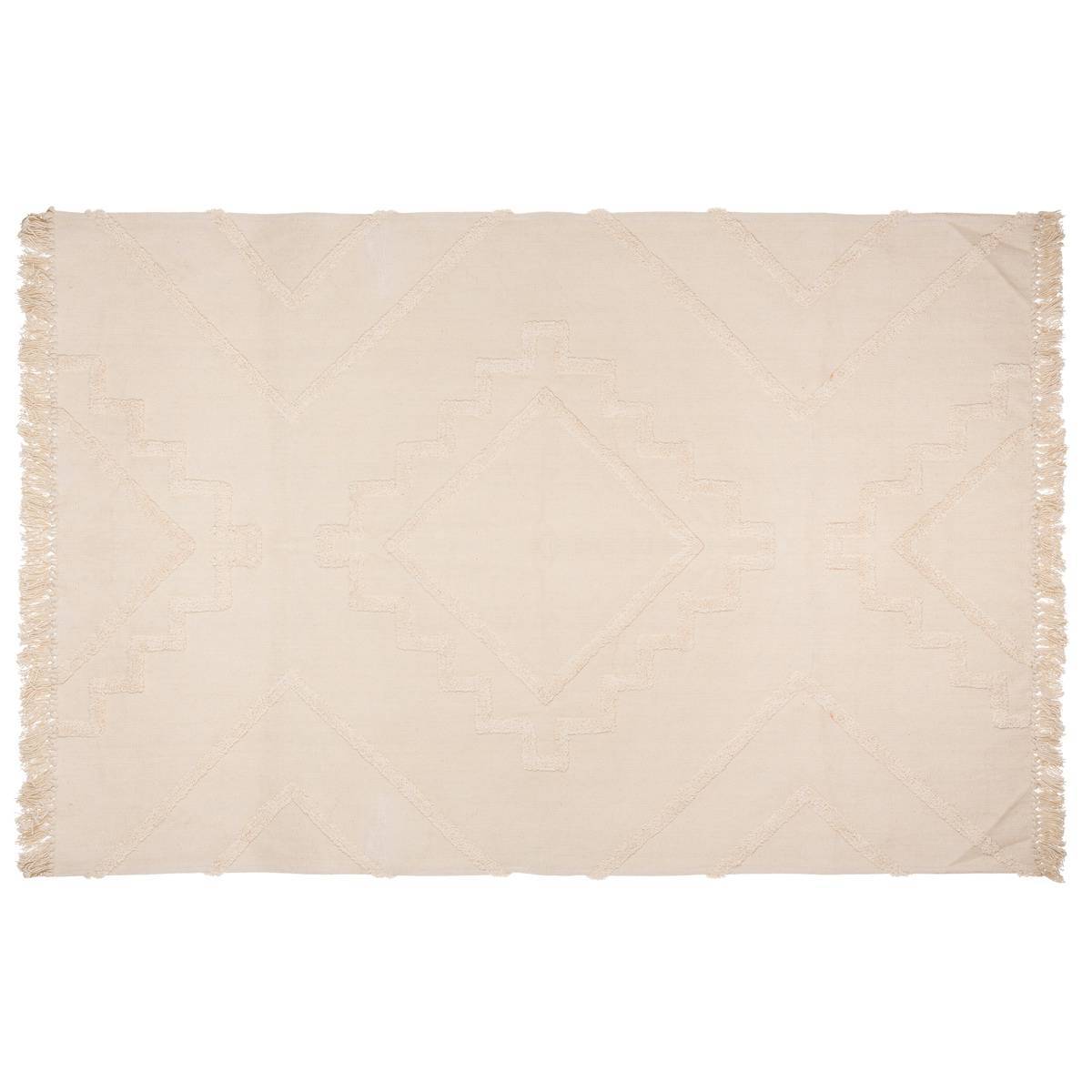Atmosphera - Tapis "Inca" coton tufté blanc ivoire 120x170cm - Atmosphera Créateur d'intérieur - Imagen 2