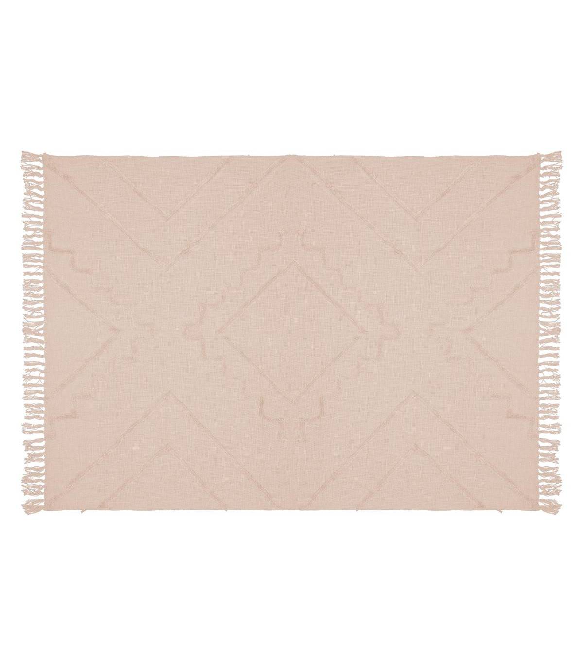Tapis décoratif en Coton Ivoire motif tufté 120 x 170 cm - Image 3