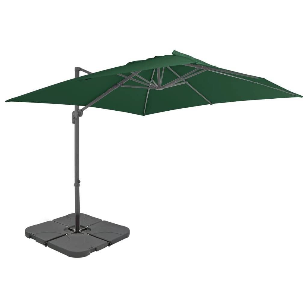 Parasol de jardin avec base portable vert 4 x 3 x 2.68 m - PANGIVO ...