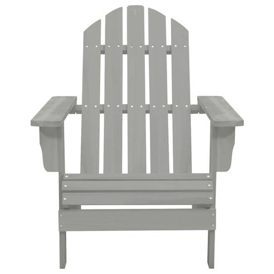 Fauteuil de Jardin Adirondack Repose-pieds et Table d'appoint Bois Gris – ComfortXL Outdoor Living - Image 9