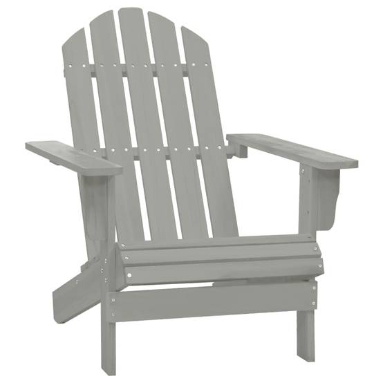 Fauteuil de Jardin Adirondack Repose-pieds et Table d'appoint Bois Gris – ComfortXL Outdoor Living - Image 8