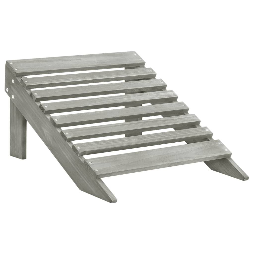 Fauteuil de Jardin Adirondack Repose-pieds et Table d'appoint Bois Gris – ComfortXL Outdoor Living - Image 3