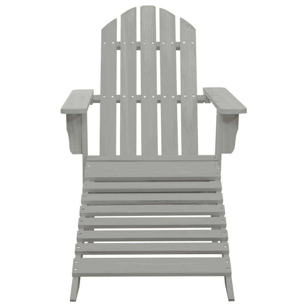 Fauteuil de Jardin Adirondack Repose-pieds et Table d'appoint Bois Gris – ComfortXL Outdoor Living - Image 6