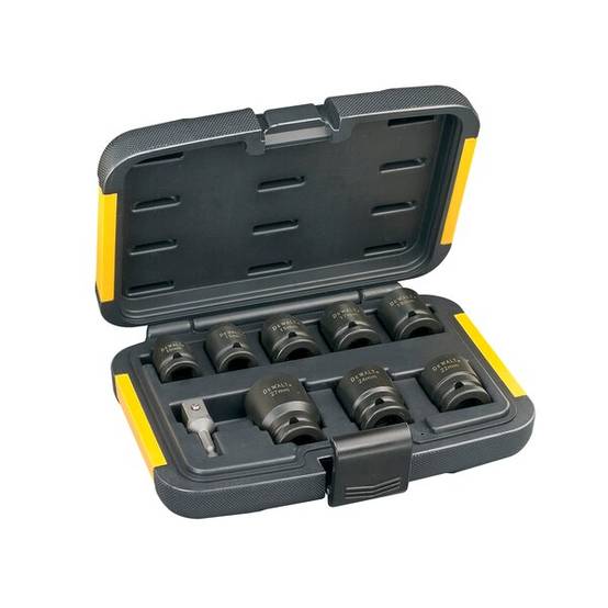 Coffret de 8 douilles à chocs et accessoire 10 à 27mm - DEWALT - DT7507-QZ