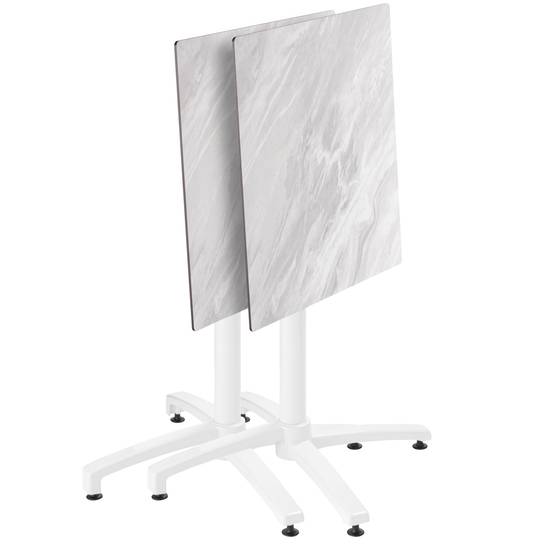 Oviala - Ensemble table de terrasse stratifié marbre et 2 fauteuils gris - Oviala - Image 3