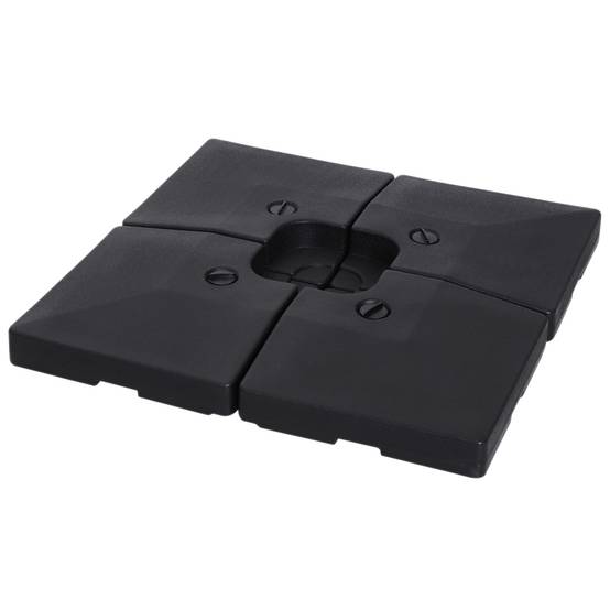 Dalles de lestage 4 pièces plastique jardin terrasse remplissage sable 51cm noir - ComfortXL Outdoor Living - Image 1