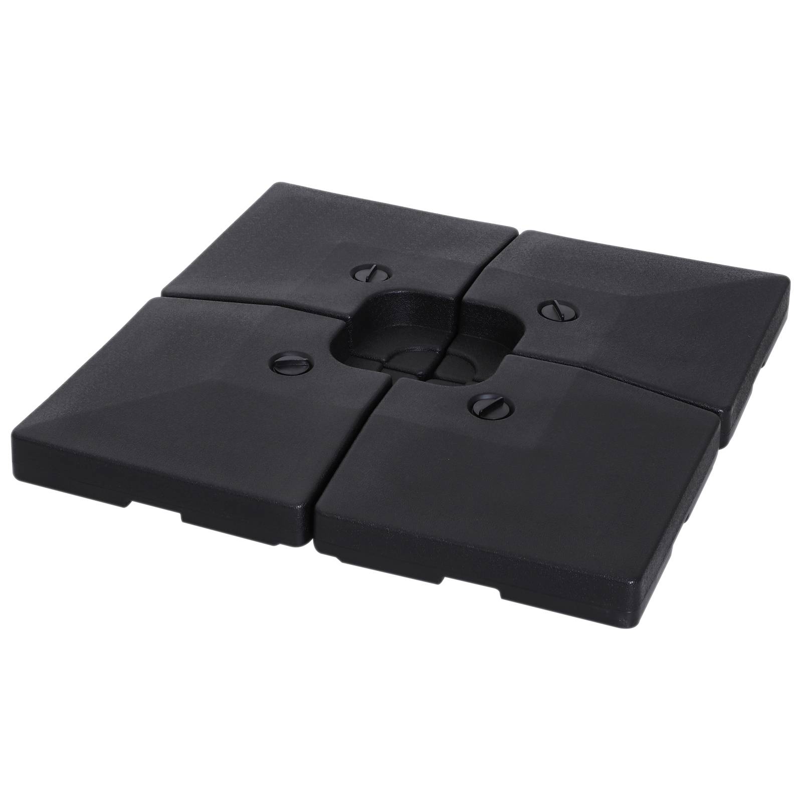 Dalles de lestage 4 pièces plastique jardin terrasse remplissage sable 51cm noir - ComfortXL Outdoor Living - Image 1