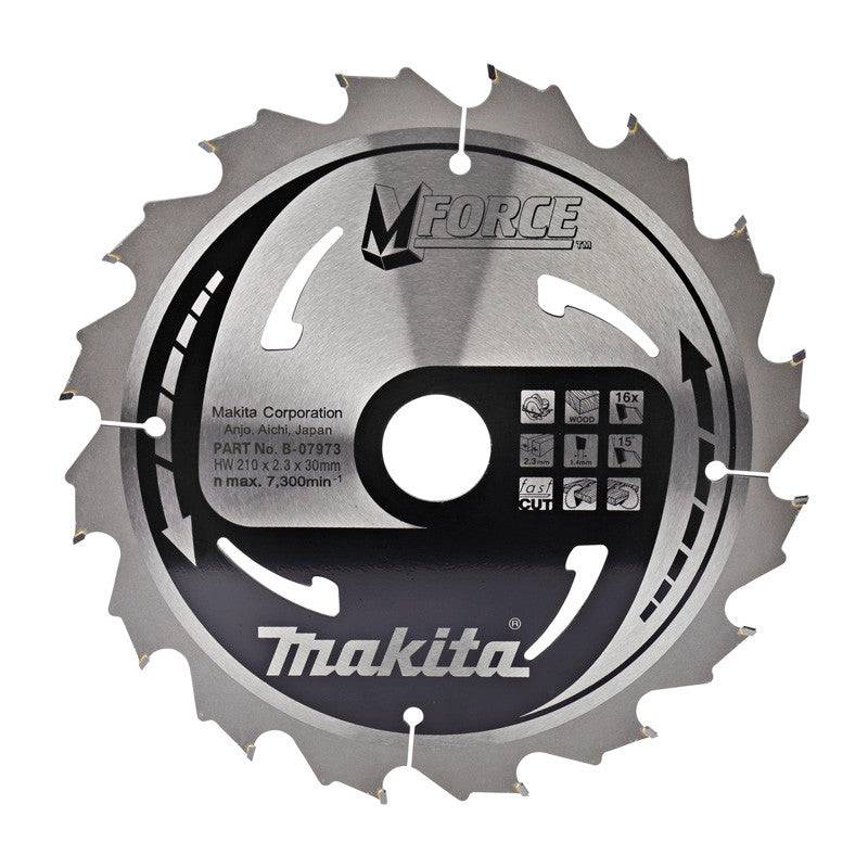 Makita - Lame carbure ''MForce'' MAKITA B-07973 , pour bois, pour scies circulaires, 16 dents, Ø : 210 mm Makita - Imagen 1