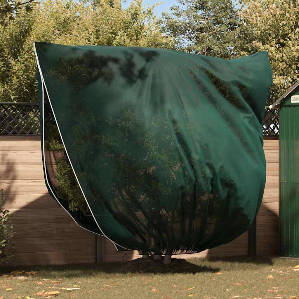 Lot 3 Grandes Housses Hivernage avec Zip et Cordon Tissu Non-Tissé Protection Arbustes Vert 2x2,36m – ComfortXL Outdoor Living - Image 1