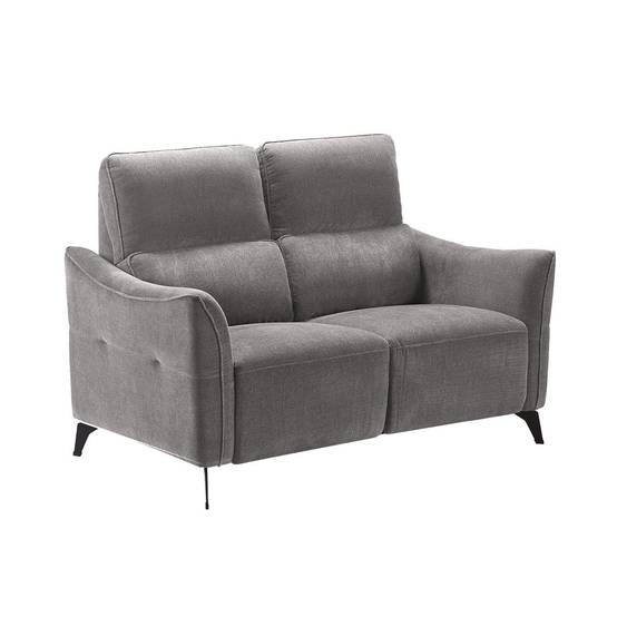 Ensemble Canapé relax électrique + canapé fixe tissu Waterproof Gris - BURGOS - Image 4